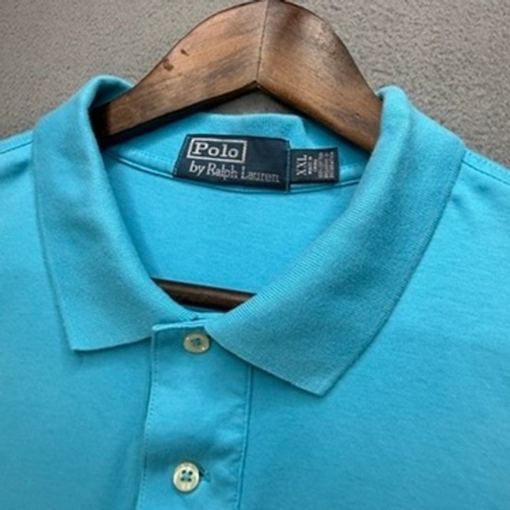 Polo Ralph Lauren Polo Shirt Classic Fit XXL Blue Short Sleeve Flesh Pony Preppy - Picture 8 of 12